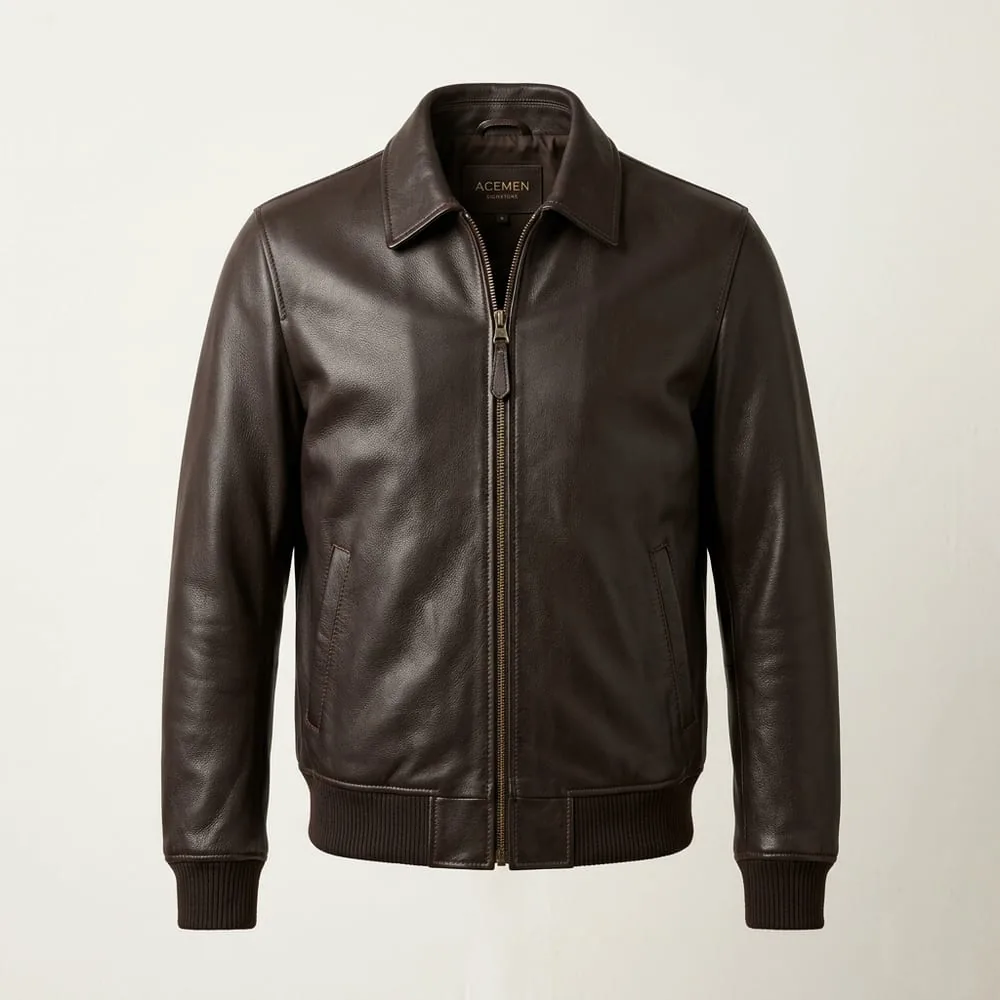 The Signature Leather Bomber